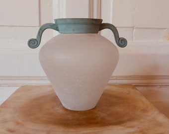 Vase en verre Scavo amphore en verre fait main vintage