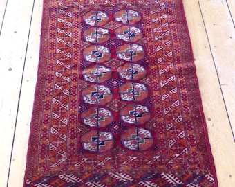Oriental rug, runner, wool, hand-knotted, 130 x 82 cm, true vintage interior