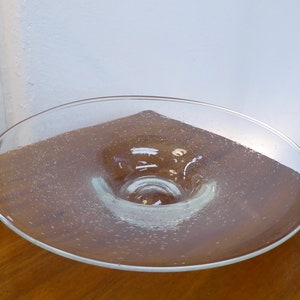 Magnificent large glass bowl bubbles hand-blown glass art vintage interior object