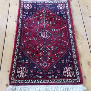 Petit tapis oriental pont en laine vieux tapis noué à la main Türkiye 105 x 61 cm véritable intérieur vintage image 1