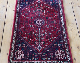 Petit tapis oriental pont en laine vieux tapis noué à la main Türkiye 105 x 61 cm véritable intérieur vintage