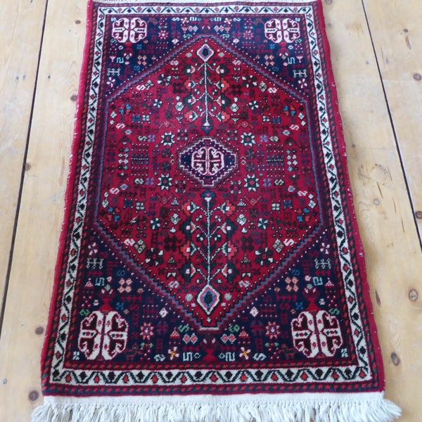 Kleiner Orient Teppich   Brücke Läufer   Wolle  old rug handgeknüpft  Türkei  105 x 61 cm true  Vintage Interieur