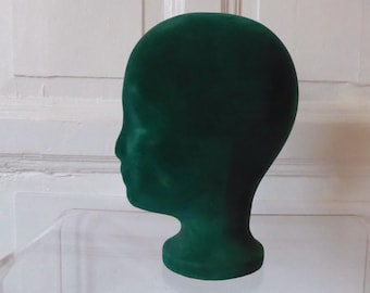 Shop window head bust figure sculpture green vintage object