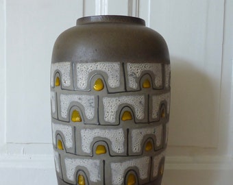 Grand vase de sol en céramique Carstens Tönnieshof Poterie ouest-allemande objet vintage des années 60