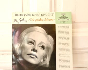 Hildegard Knef interpreta a Jean Cocteau, "la voz amada". Disco de vinilo de 1961. Edición vintage.