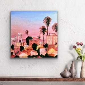 Los Angeles Art, Los Angeles Wall Hanging, Los Angeles Original Art, Hollywood Poster, Palm Tree Art, Palm Trees, California Art