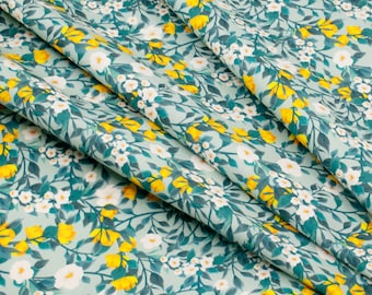 LightWeight Rip-Stop WaterProof Coated Cotton/ Polyester Fabric l Flower Field l 2.6oz l Raincoat Fabric