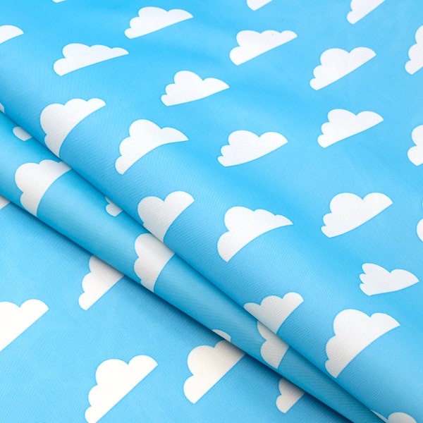 LightWeight Rip-Stop WaterProof Coated Polyester Fabric l Cloud Pattern l 2.4oz