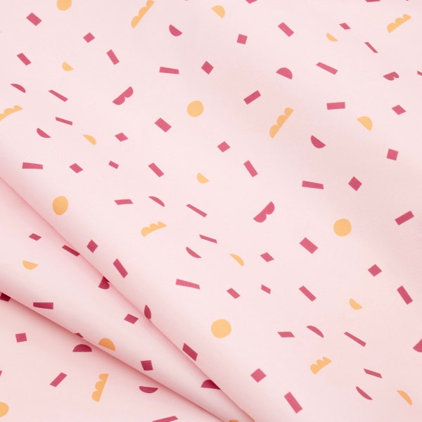 LightWeight Rip-Stop WaterProof Coated Polyester Fabric l Pink Terrazzo Speckle Pattern l 2.4oz