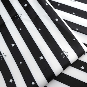 LightWeight Rip-Stop WaterProof Coated Polyester Fabric l Stripe with Star Pattern l 2.4oz