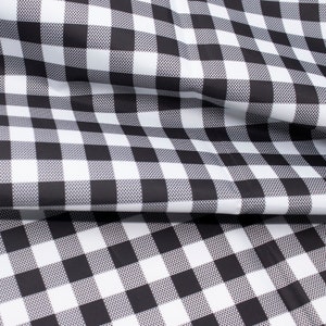 LightWeight Rip-Stop WaterProof Coated Polyester Fabric l Gingham Check Black l 2.4oz image 2