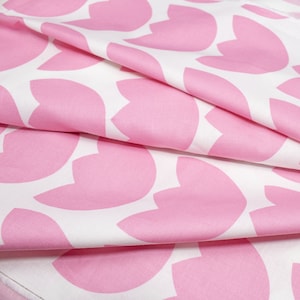 Pink Tulip Cotton 100% Fabric by the half yard, 44&quot; wide l Ship from Los Angeles l High Quality Cotton