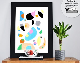 Instant download Printable Abstract Art Print. 18"x24" . Colorful minimalist Printable Abstract. Scandinavian style. Original Art Print
