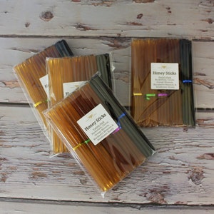 Honey Stick Variety Pack - 50 Natural Pure Raw Honey Sticks on the Go - Honey Wedding Favors - Bee Birthday or Baby Shower Favors