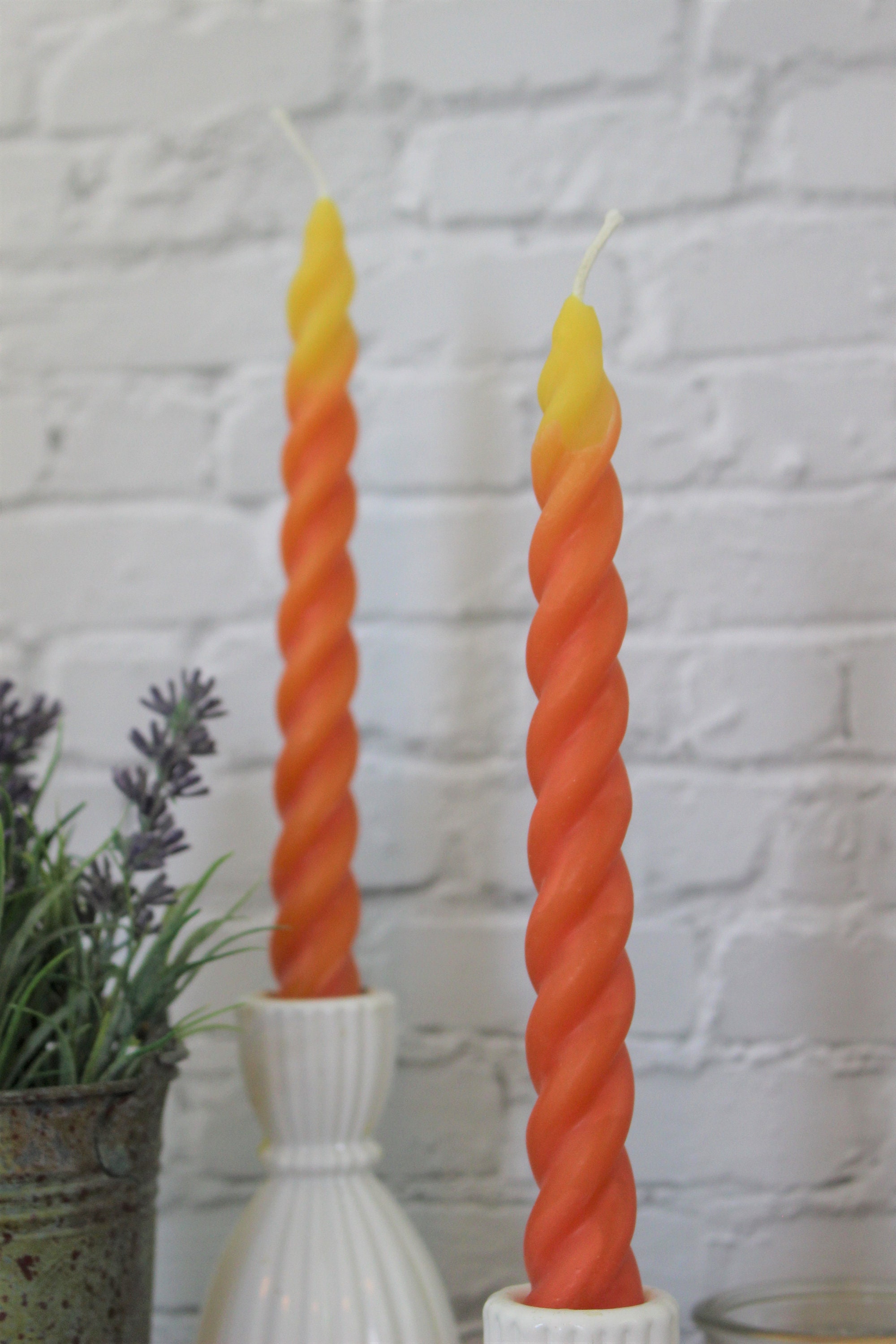 Twisted Taper Beeswax Candles Set of 2 Handcrafted 7 Inches Etsy