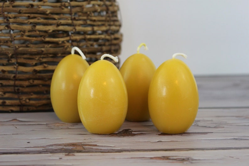 Egg Beeswax Candles Handcrafted Natural Unscented Beeswax Etsy