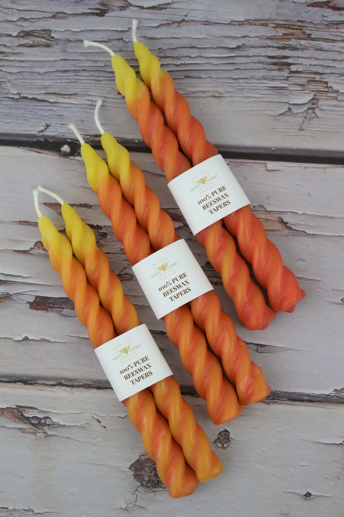 Twisted Taper Beeswax Candles Set of 2 Handcrafted 7 Inches Etsy