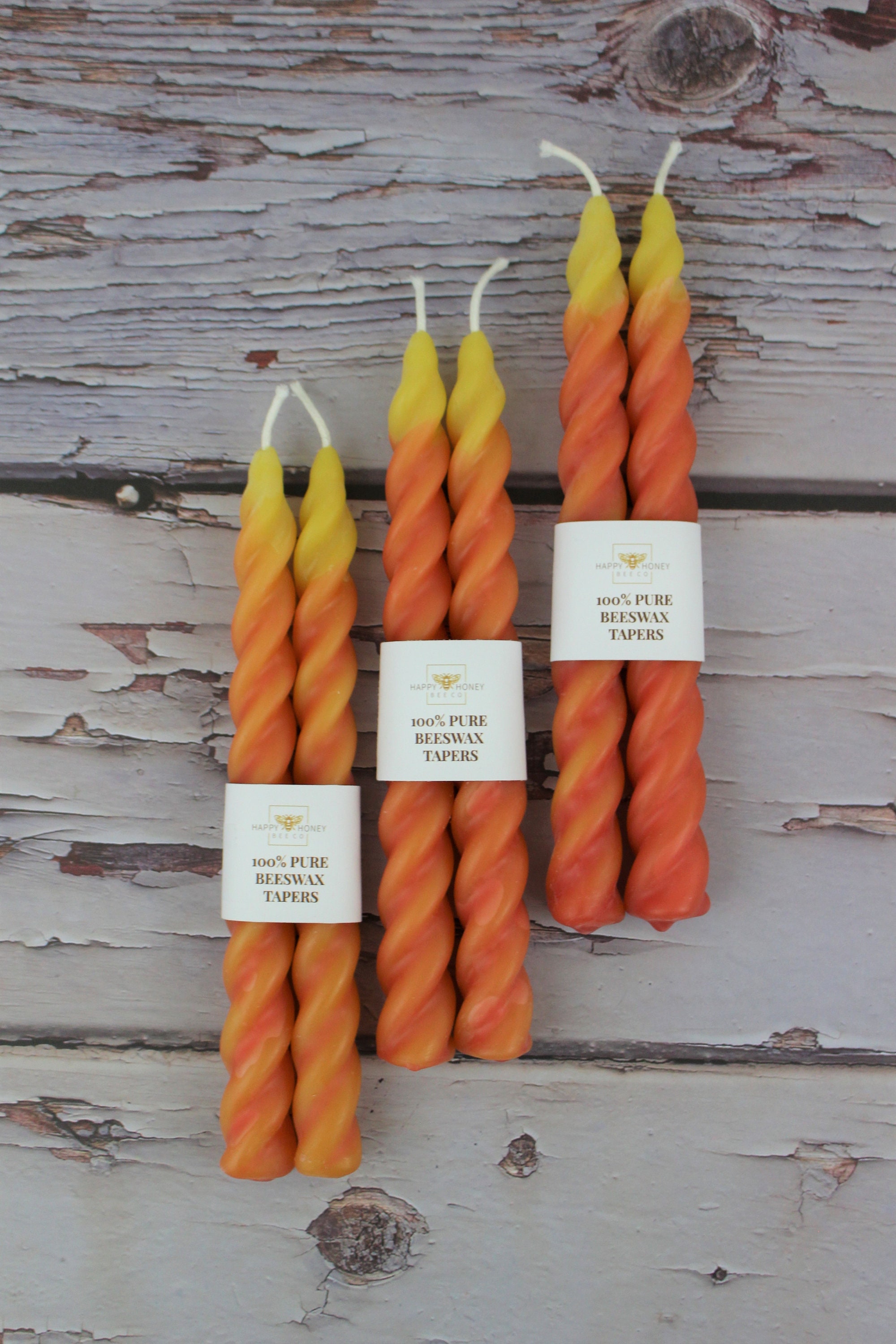 Twisted Taper Beeswax Candles Set of 2 Handcrafted 7 Inches Etsy