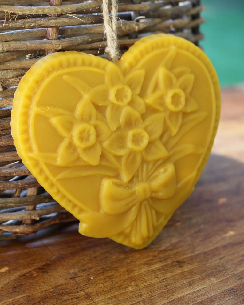 Beeswax Heart With Bouquet of Flowers German Springerle Etsy