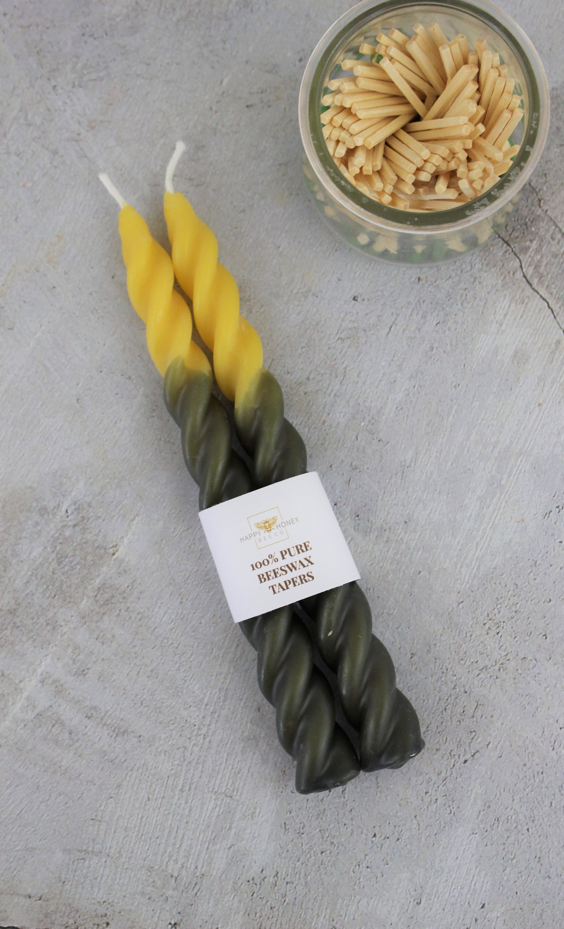 Black Twisted Taper Beeswax Candles Set of 2 Handcrafted 7 Etsy