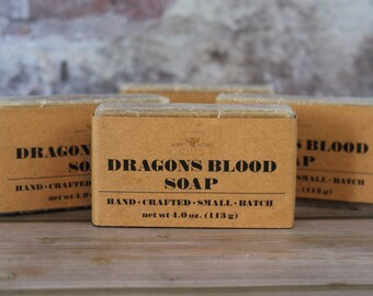 Dragon's Blood Soap, Handcrafted Cold Process Vegan Palm Free Natural Bar Soap, Dungeons and Dragons Scented Fall Soap Collection