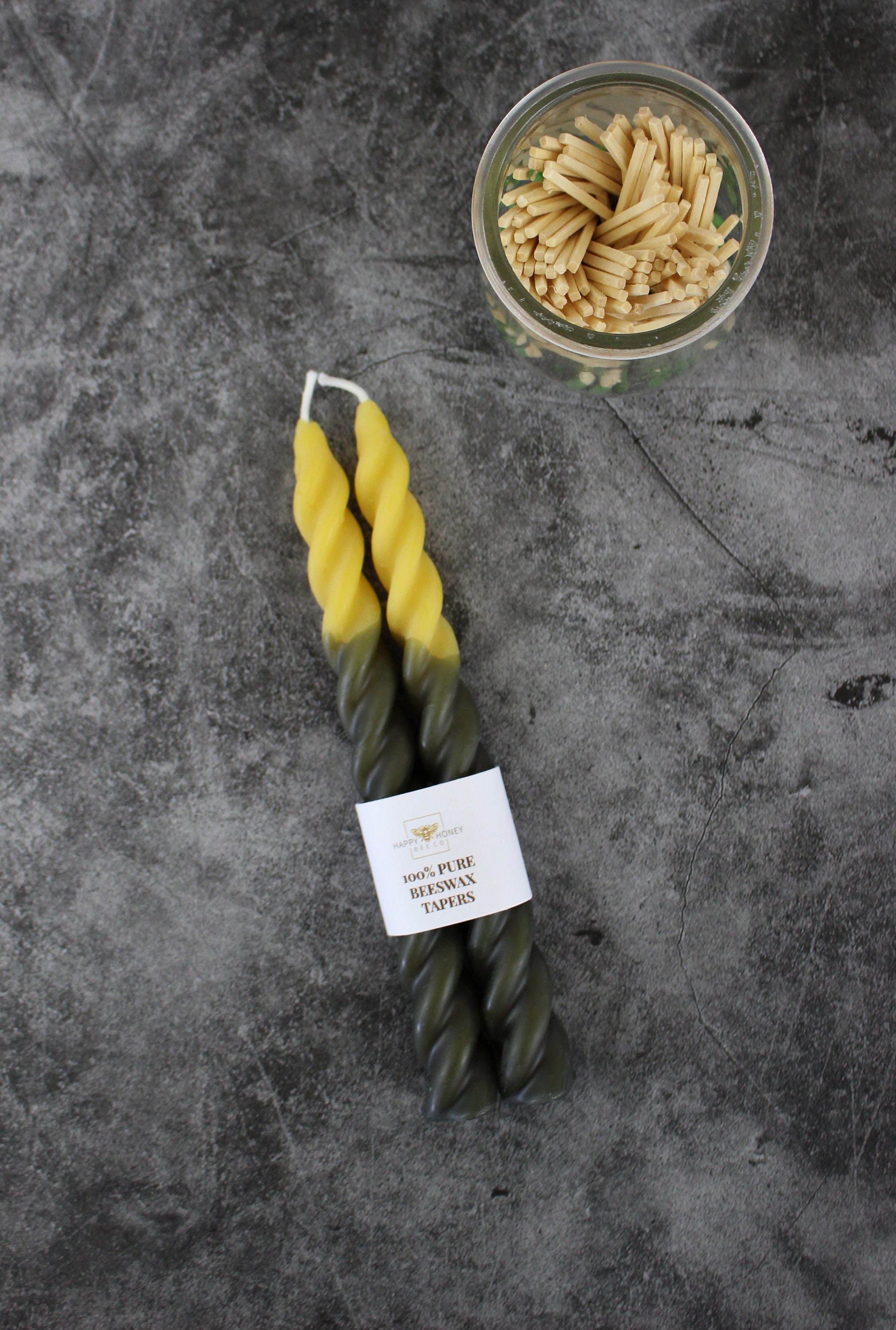 Black Twisted Taper Beeswax Candles Set of 2 Handcrafted 7 Etsy