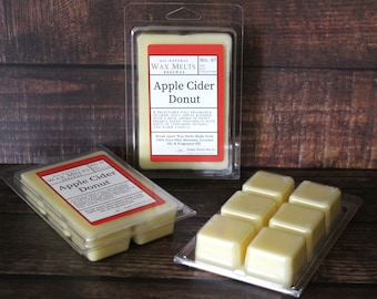 Apple Cider Donut 6 oz Beeswax Wax Melts, Food Scented Tart Melts, All Natural Scented Wax Tarts for Wax Warmer, Wickless Non-Toxic Candle