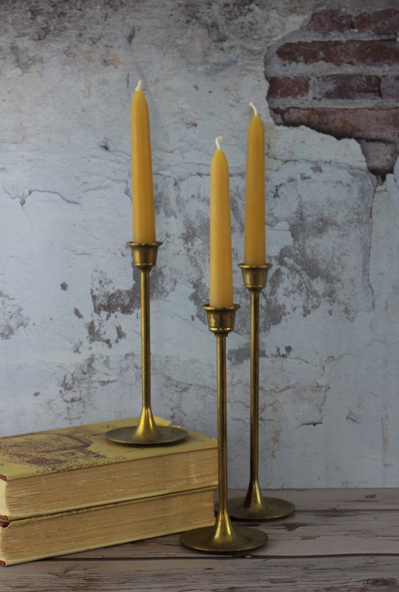 Small Beeswax Taper Candles, Two Handcrafted Hygge 6 Natural Beeswax Candles, Small Tapered Candles, Natural Lighting image 4