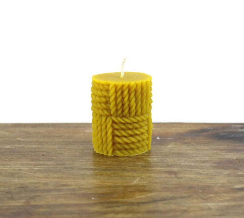 Rope Pillar Beeswax Candle Pure 100 Beeswax Handcrafted Etsy