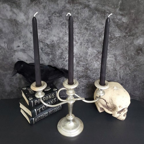 Black Twisted Taper Beeswax Candles Set of 2 Handcrafted 7 Etsy