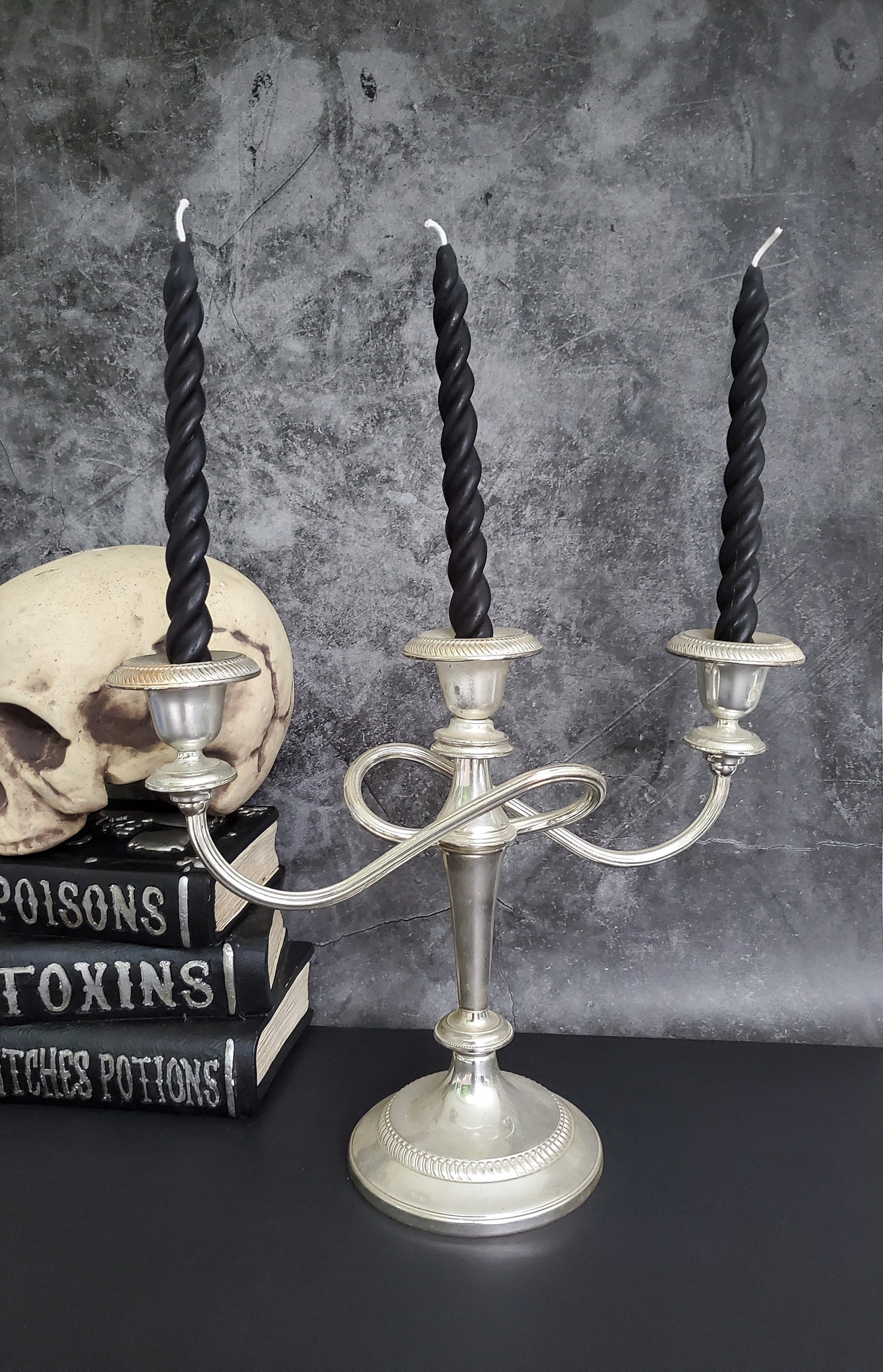 Black Twisted Taper Beeswax Candles Set of 2 Handcrafted 7 Etsy