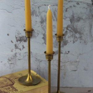 Small Beeswax Taper Candles, Two Handcrafted Hygge 6 Natural Beeswax Candles, Small Tapered Candles, Natural Lighting image 9