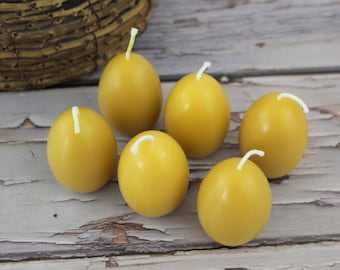 Beeswax Egg Candles, Handcrafted Handmade Natural Beeswax Votive Candle, Spring Candle Decor, Easter Egg Candles, Chicken Egg Candles