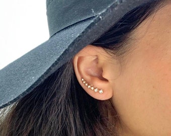 Long earrings that go up your ear hot sale