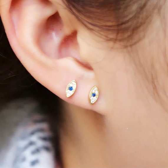 Tiny Evil Eye Earrings Evil Eye Stud 
