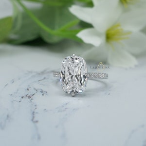 Cushion Cut Engagement Ring, Wedding Ring, Sterling Silver Ring, Promise Ring, Anniversary Ring, Cz Ring, Cubic Zirconia Ring image 3