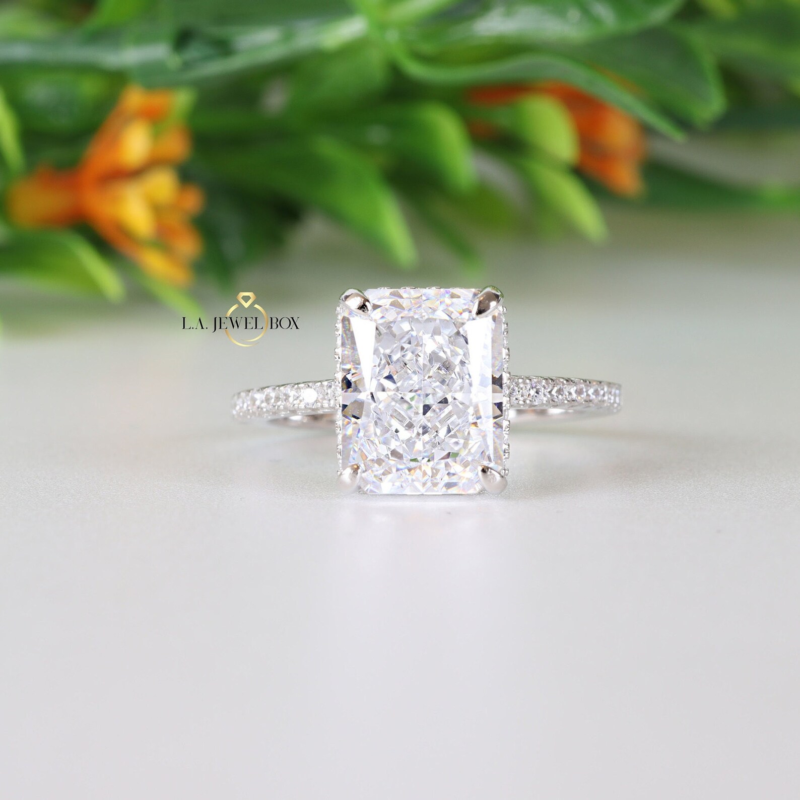 Radiant Cut Engagement Ring 3 CT Radiant Cut Wedding Ring Etsy