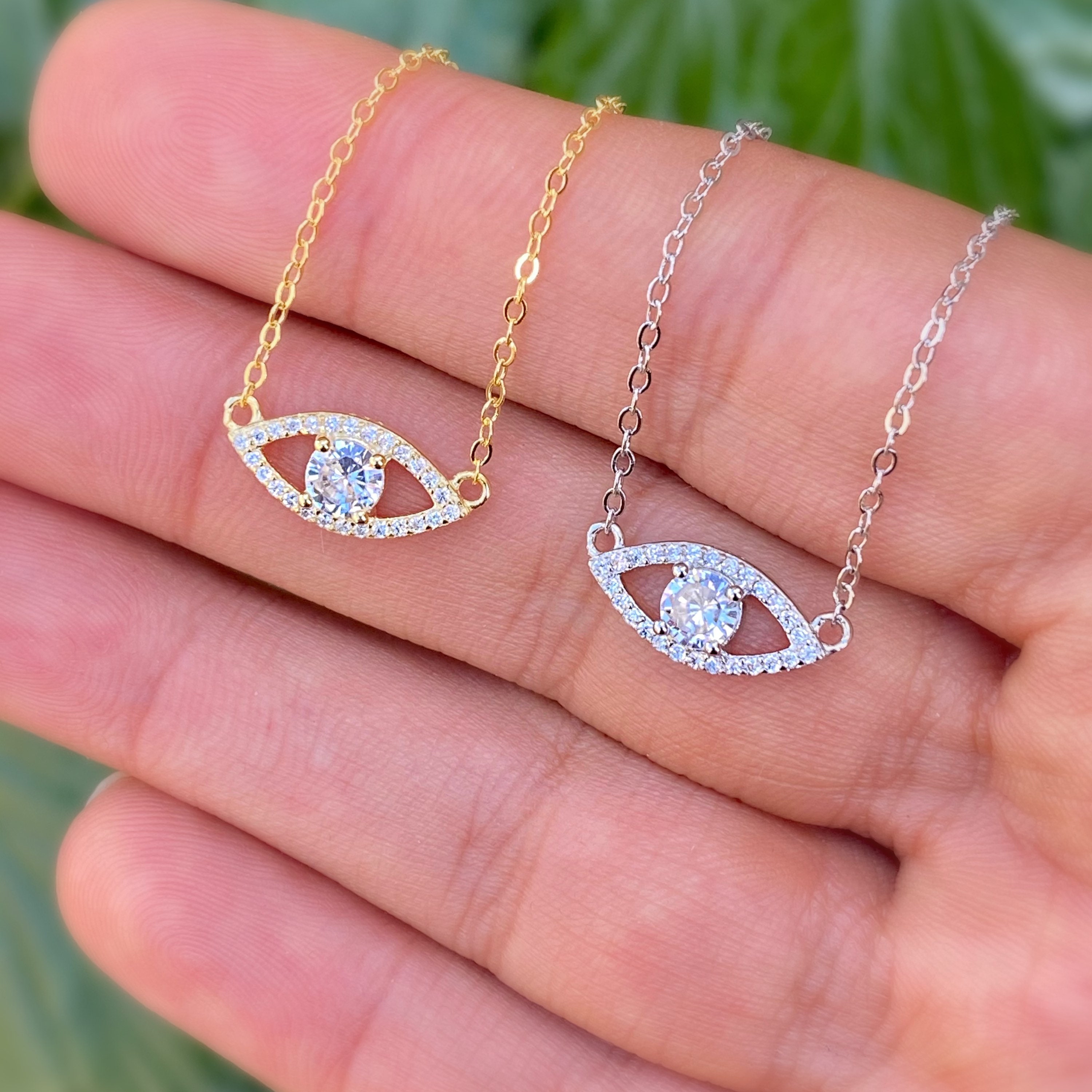Rose Gold Over Sterling Silver Cubic Zirconia Evil Eye Necklace Minimalist Necklace Minimalist Jewelry Evil Eye Necklace Rose Gold Over Sterling Silver Cubic Zirconia Evil Eye Necklace Minimalist Necklace Minimalist Jewelry Evil Eye Necklace