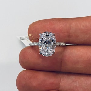 Oval Cut Engagement Ring, Oval Solitaire Ring, Engagement Ring, Wedding Ring, Cubic Zirconia Ring