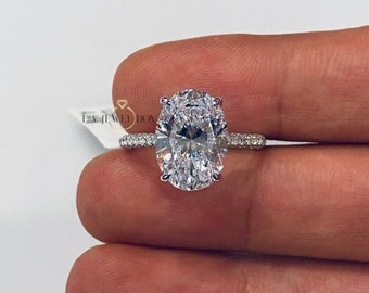 Oval Cut Engagement Ring, Oval Solitaire Ring, Engagement Ring, Wedding Ring, Cubic Zirconia Ring