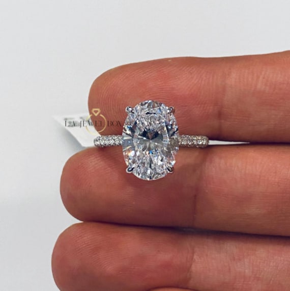 Oval Cut Engagement Ring Oval Solitaire Ring Engagement Ring