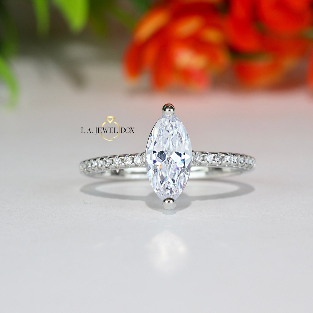 Marquise Engagement Ring, Marquise Ring, Marquise Wedding Band, Unique Ring, Unique Engagement