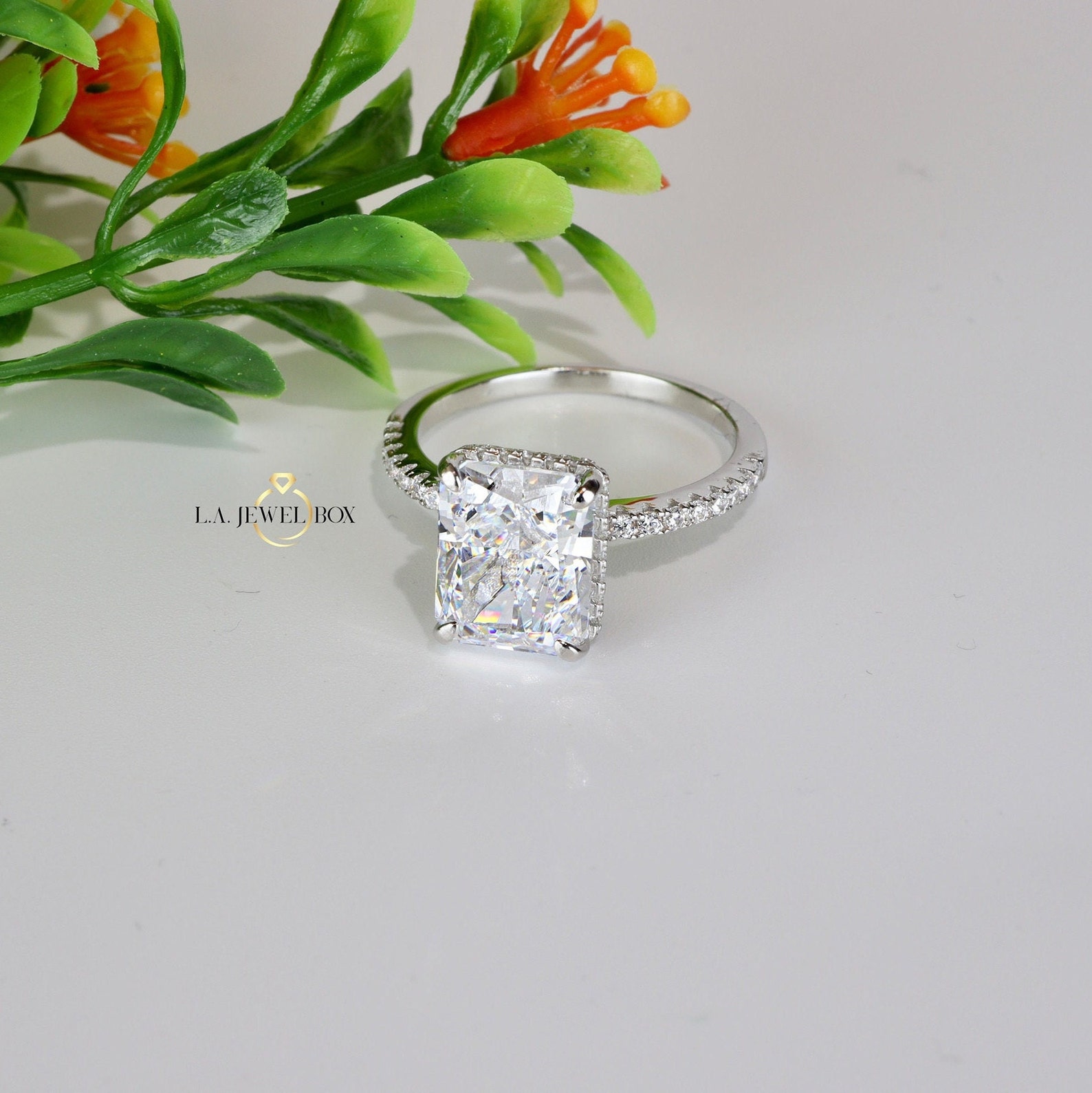 Radiant Cut Engagement Ring 3 CT Radiant Cut Wedding Ring Etsy