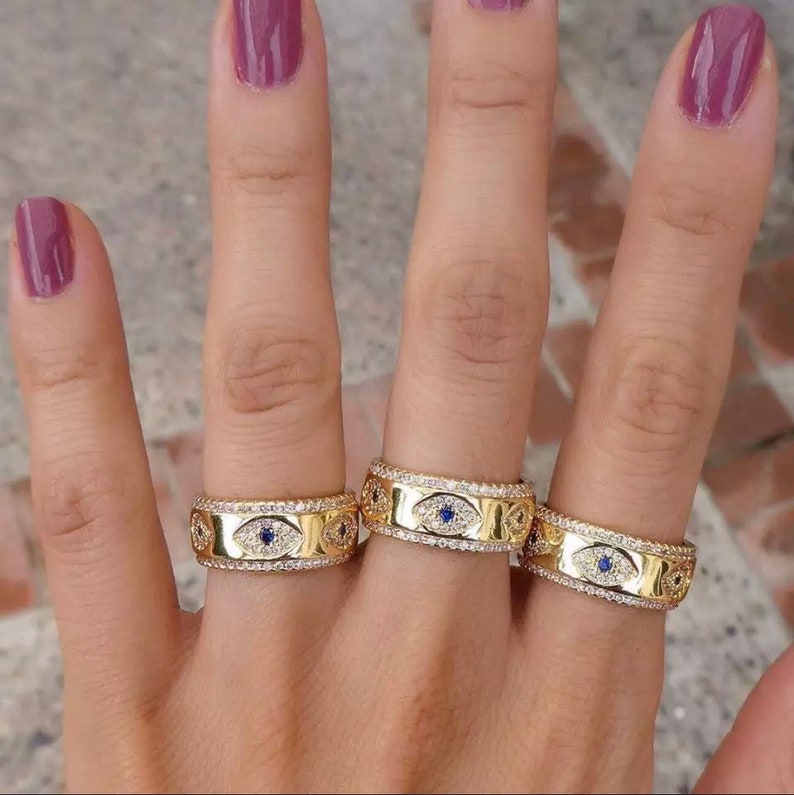 Evil Eye Ring Evil Eye Ring Gold Evil Eye Jewelry Etsy