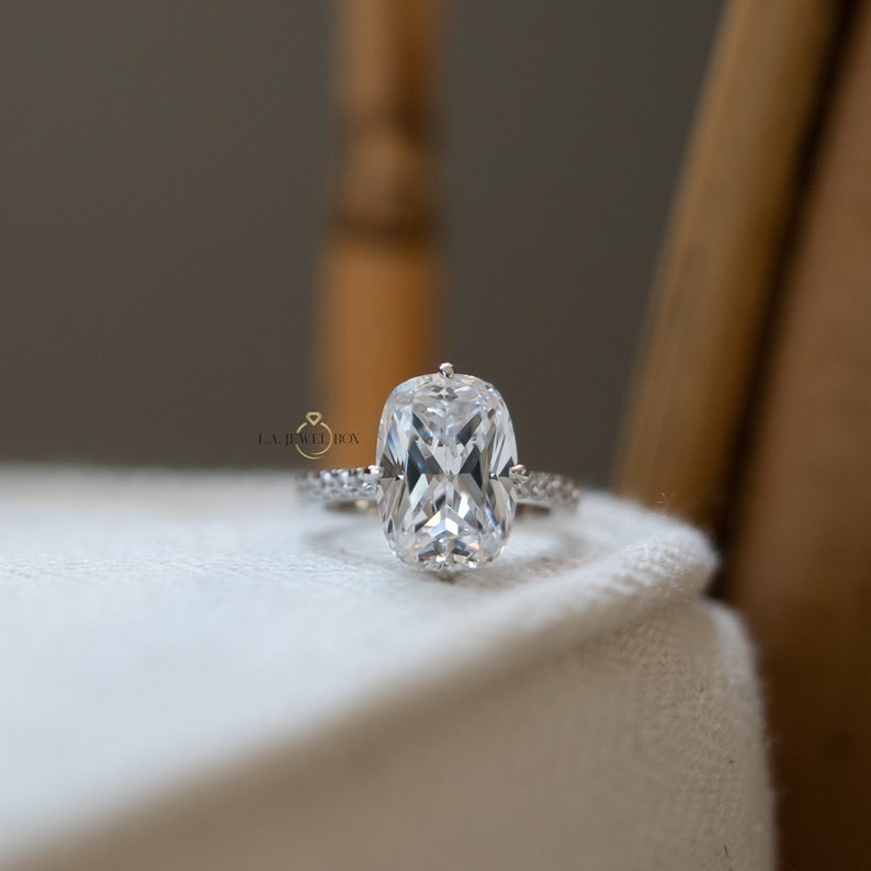Cushion Cut Engagement Ring, Wedding Ring, Sterling Silver Ring, Promise Ring, Anniversary Ring, Cz Ring, Cubic Zirconia Ring image 9