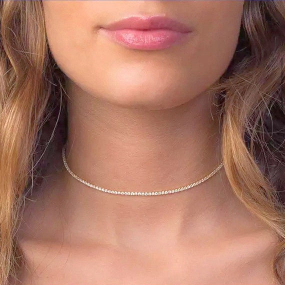 Tennis Necklace Wedding Necklace Choker 
