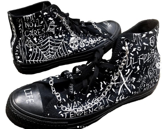 painted black converse