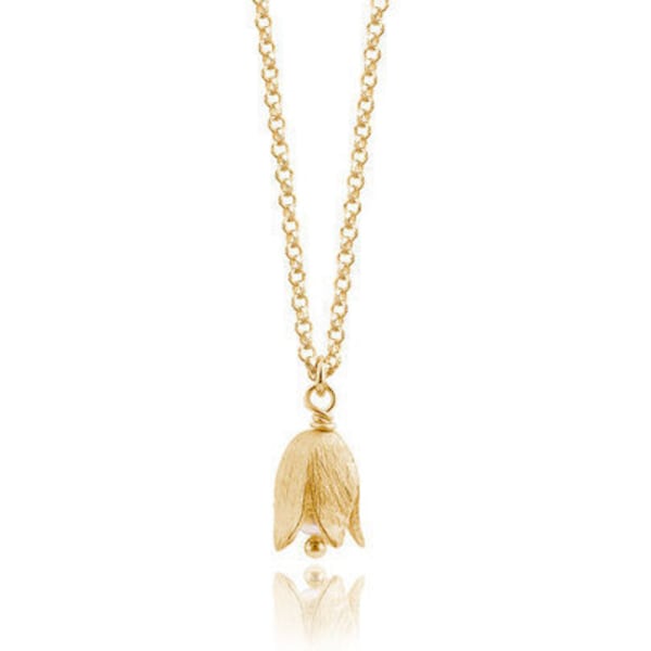 Collier muguet, collier avec pendentif fleur, collier plaqué or avec pendentif, bijoux muguet par Maj Stougaard