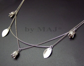 Necklace Lily of the Valley Blossom 925 Sterling Silver, Flower, Blossom, Floral, Bridal, Wedding, Gift for Her, Wife, Bride