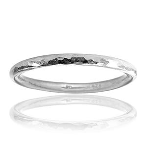 Hammered silver ring • Unique handmade silver rings